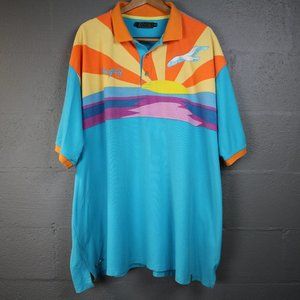 Vintage Coogi Polo T Shirt 4XL Rare Embroidered Bird 90's Cotton Colorful